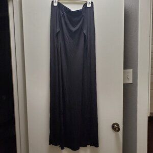XXL, black, double slit, maxi skirt